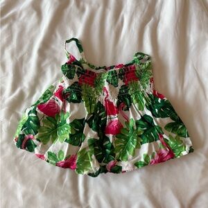 Janie and Jack Green and Pink Floral Dress